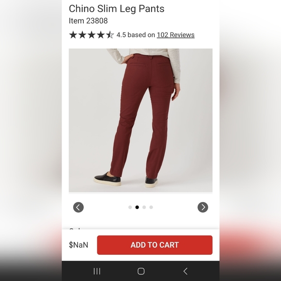 NWT Duluth Trading Co Women's Workday Warrior Chino Slim Leg Pants - Picture 4 of 15